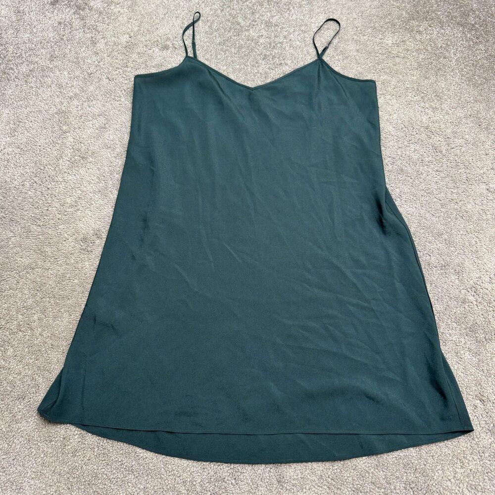 Cinq a Sept Spaghetti Strap Mini Slip Dress Women 12 Green Cocktail Lined Casual
